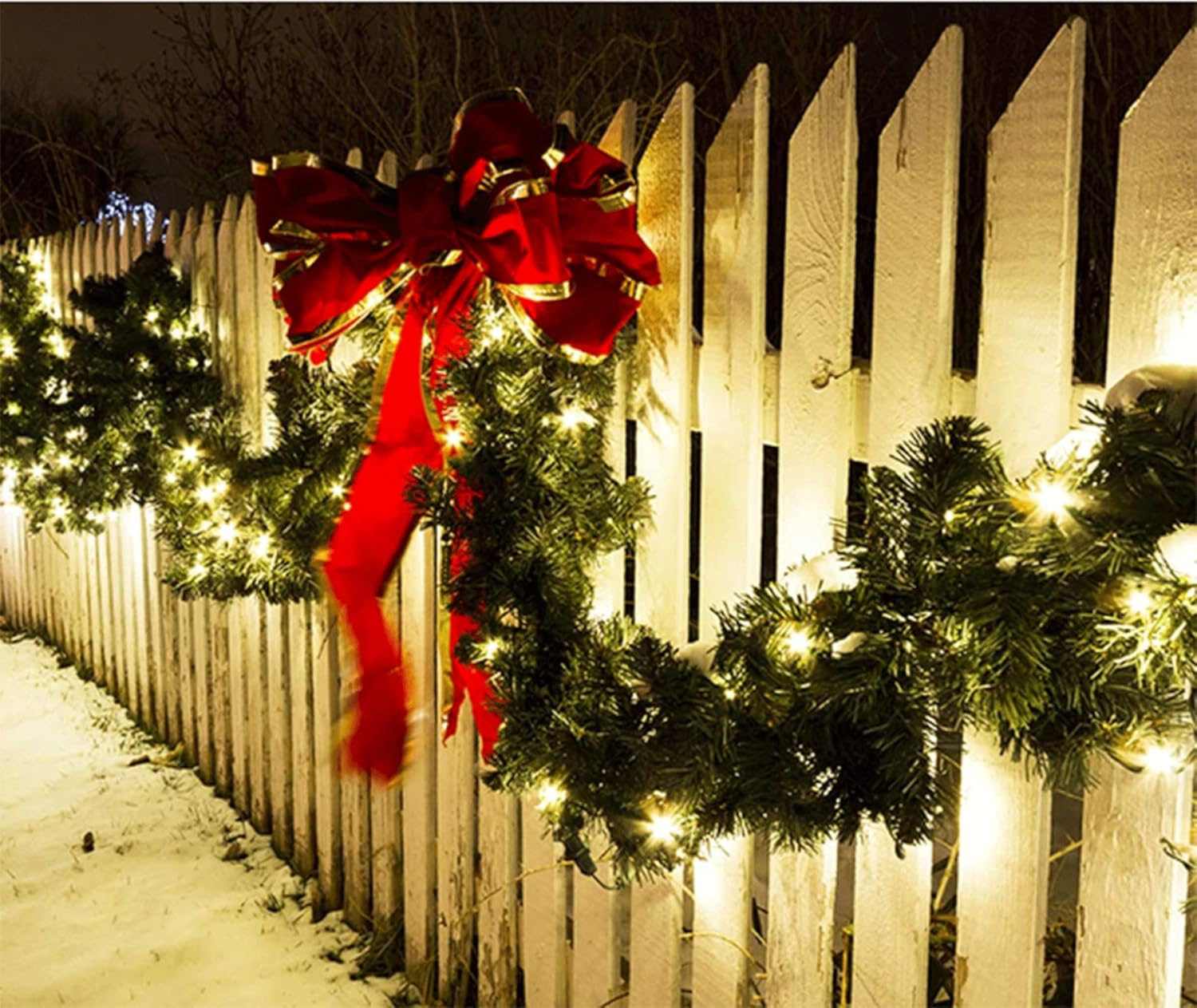 Prelit Christmas 9 Ft Battery Operated Garland with 50 LED Lights - Lighted Xmas Mantel Decor